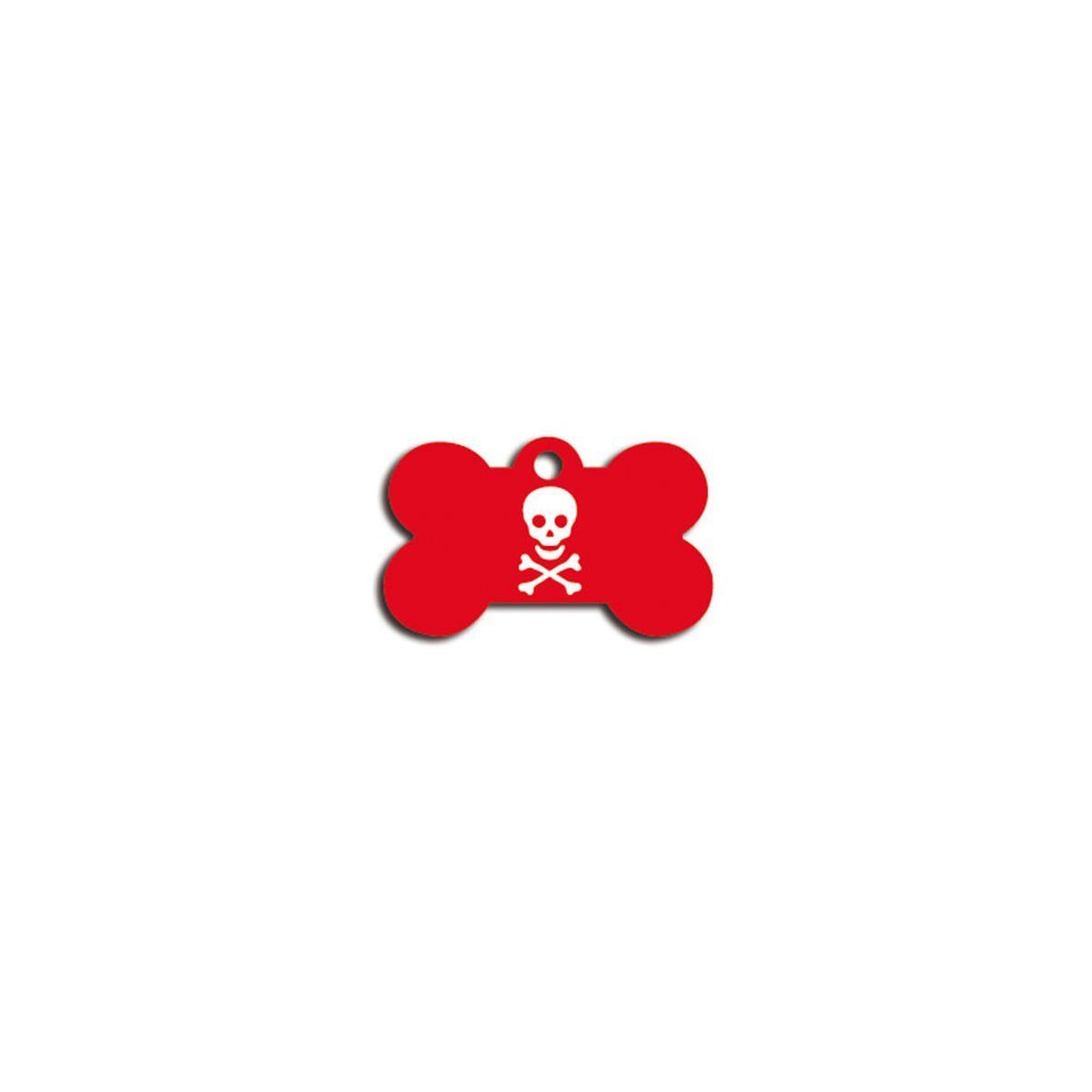 Placa identificativa para collar Imarc Bone Rojo