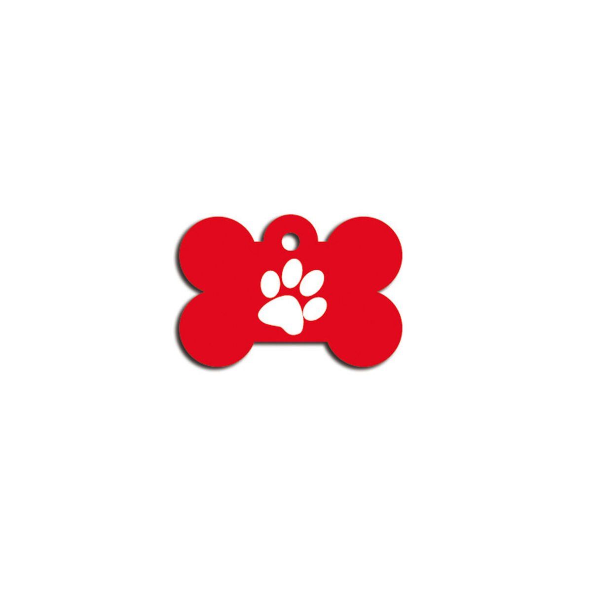 Placa identificativa para collar Imarc Bone Rojo