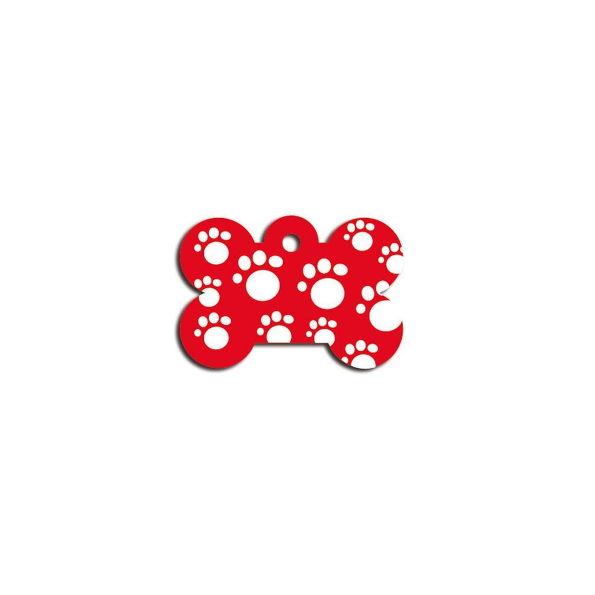 Placa identificativa para collar Imarc Bone Rojo