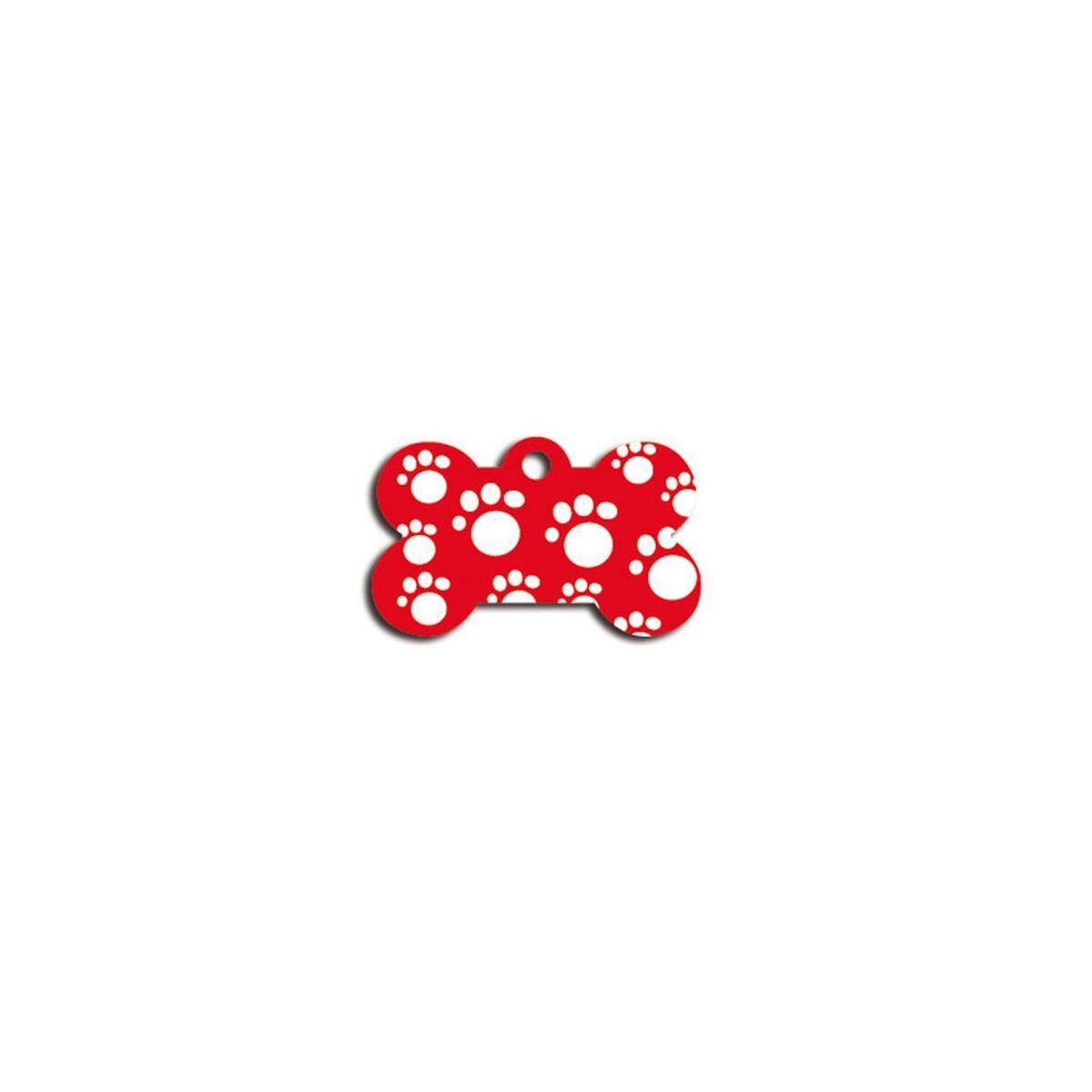 Placa identificativa para collar Imarc Bone Rojo