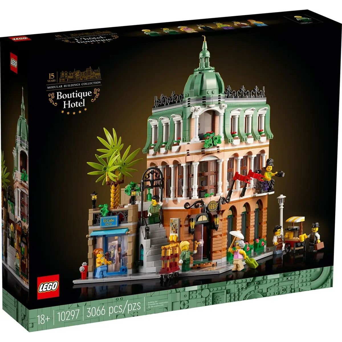 Juego de Construcción Lego Icons 10297 Boutique Hotel Negro 3066 Piezas
