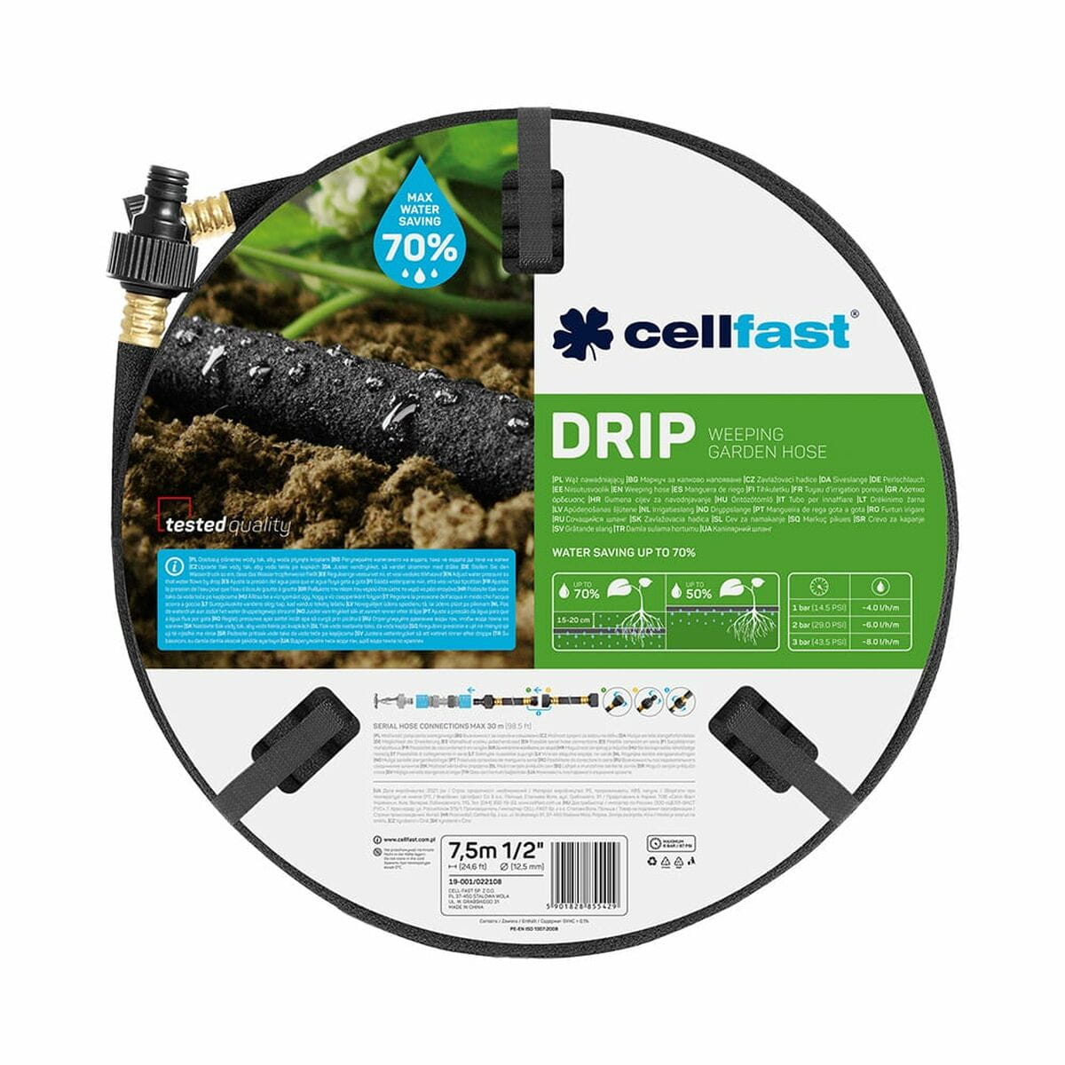Tubo de goteo Cellfast 7,5 m Ø 12,5 mm Riego por goteo