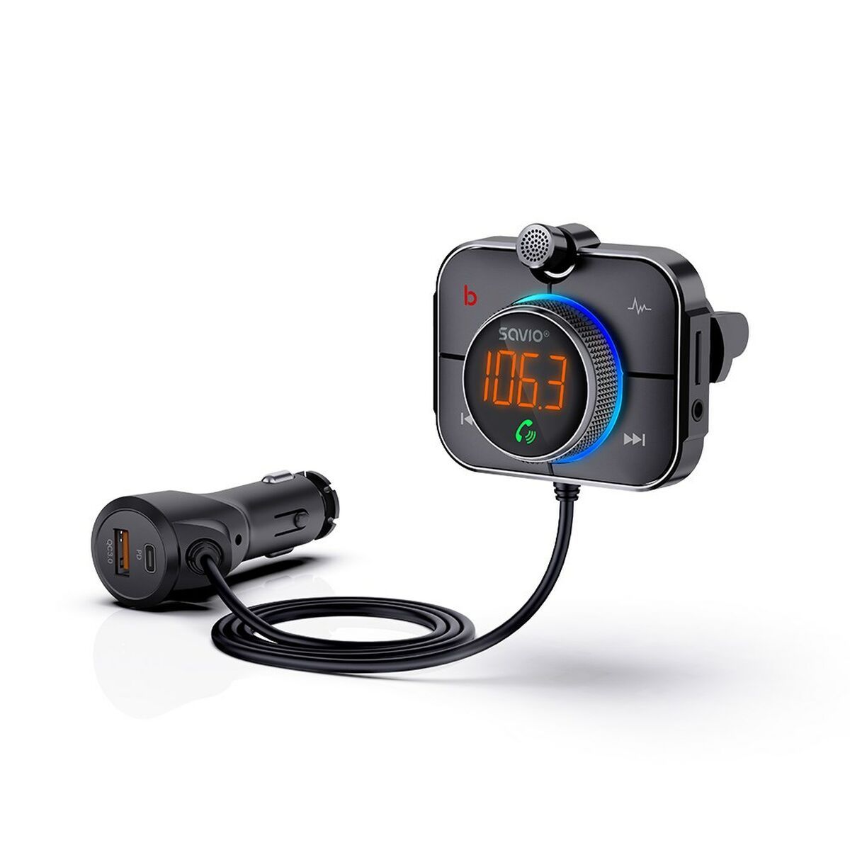Reproductor MP3 y Transmisor FM para Coche Savio TR-14