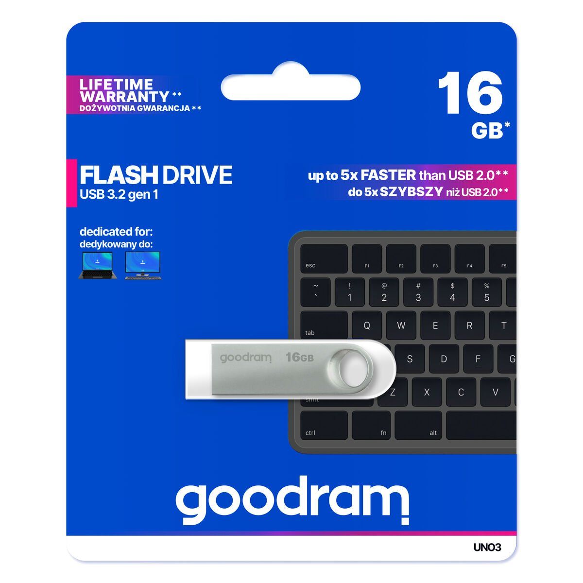 Memoria USB GoodRam FLASHDRIVE Plateado 16 GB