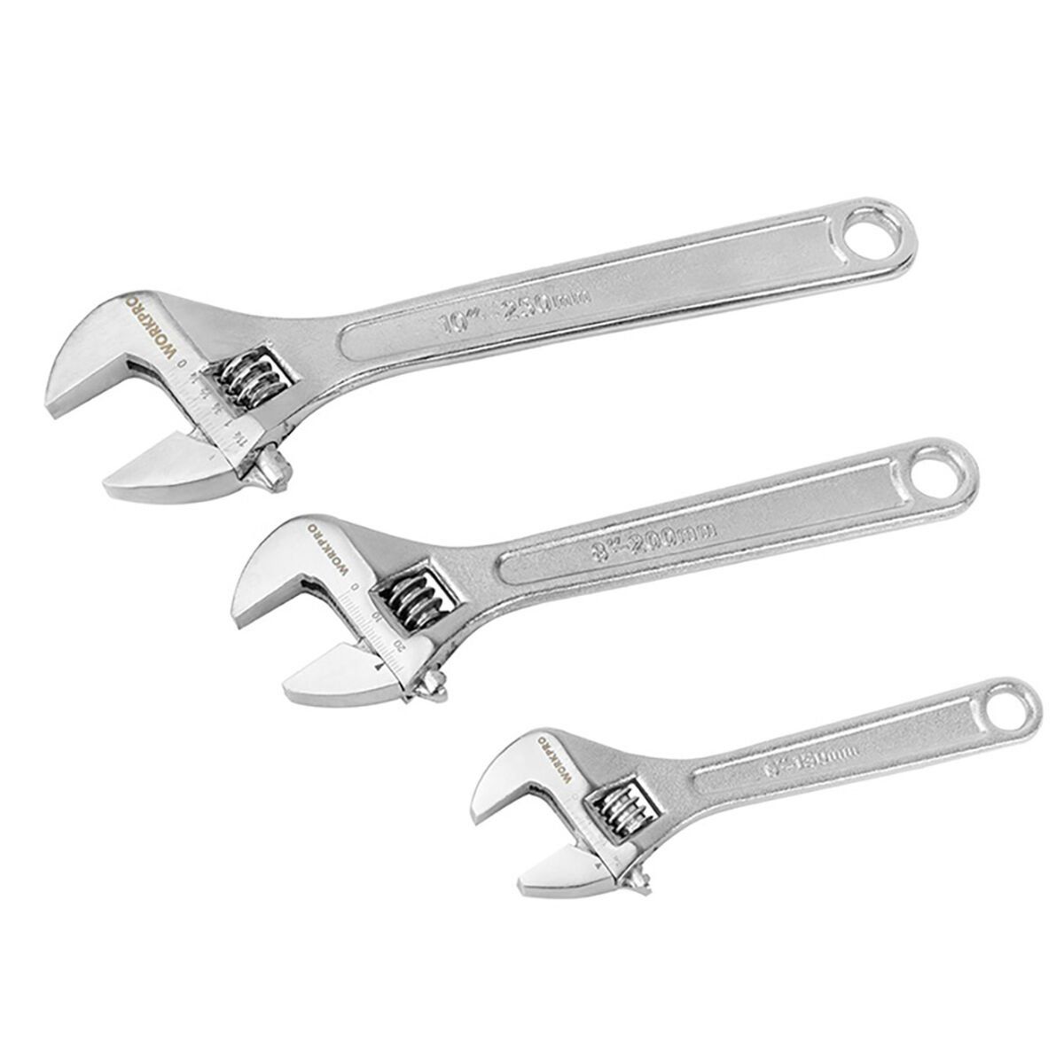 Llave inglesa ajustable Workpro 15 cm 25 cm 20 cm 3 Piezas