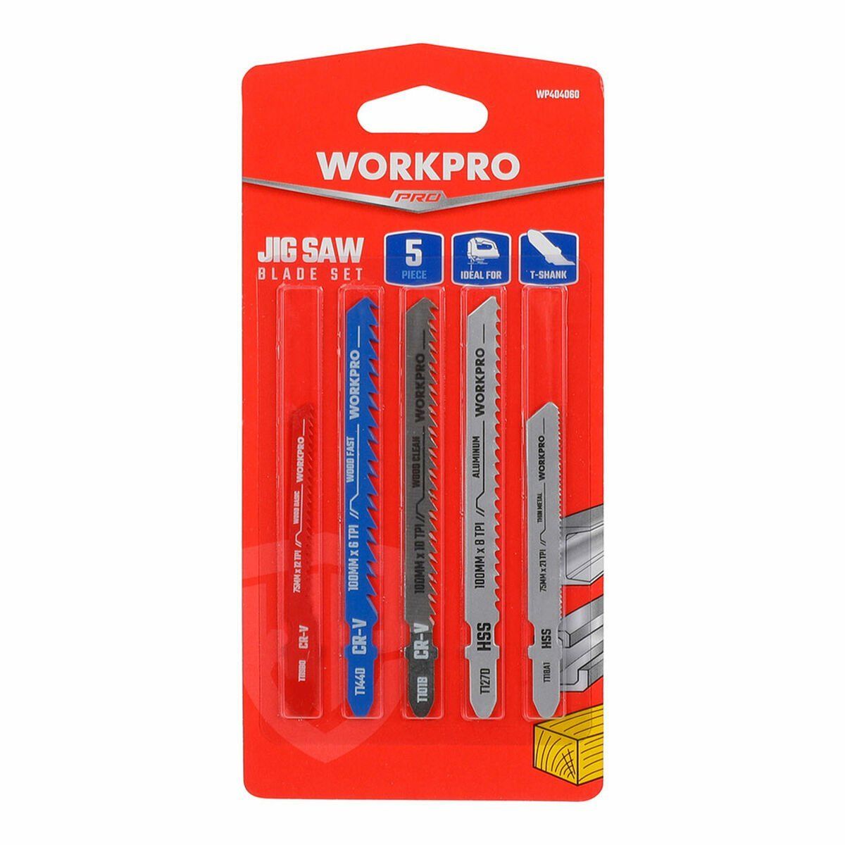 Hoja Sierra Workpro Sierra de Calar Madera Metal 5 Piezas (5 Unidades)