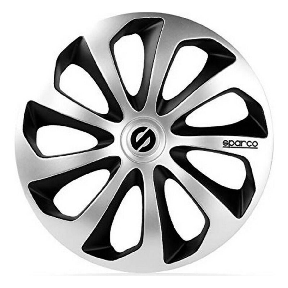 Tapacubos Sparco SPC1573SVBK Plateado Negro 15" Negro/Plateado