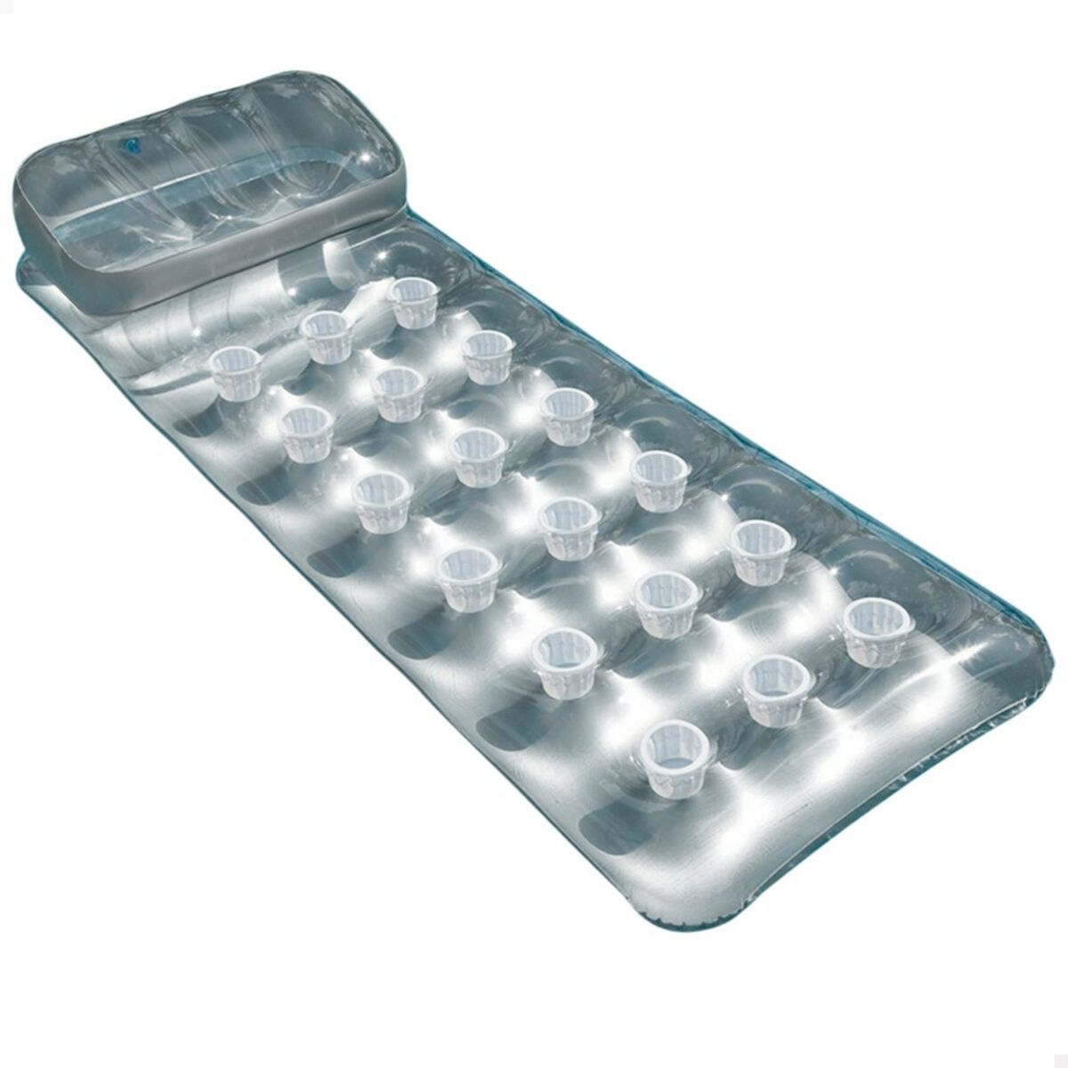 Colchoneta Hinchable Intex 18 Vasos Plateado 188 x 30 x 71 cm