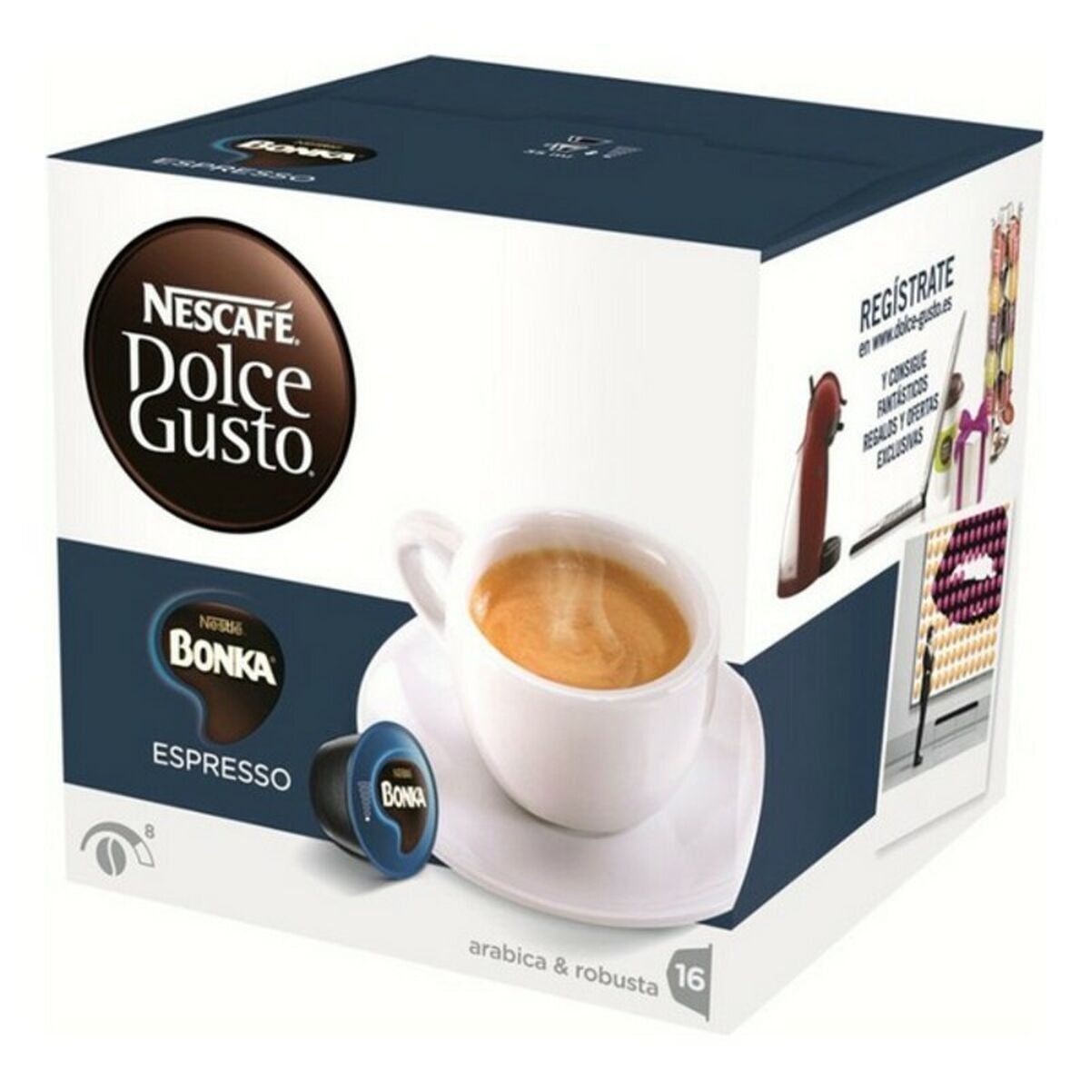 Cápsulas de Café Dolce Gusto Espresso Bonka 3 Piezas (16 Unidades)
