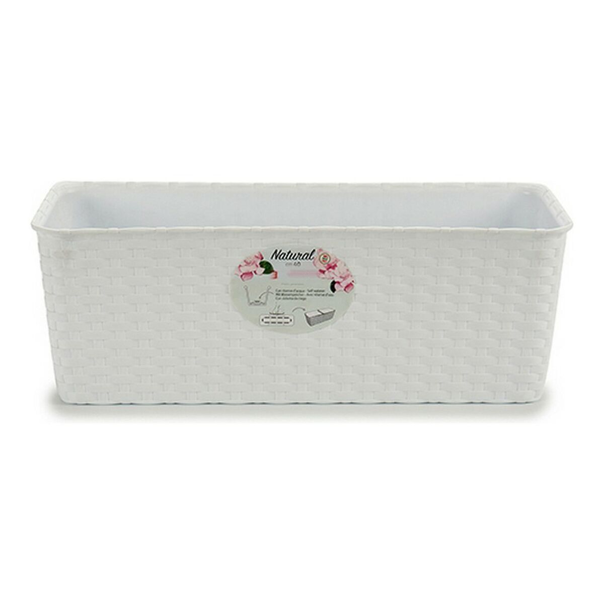 Jardinera Stefanplast 73700 Blanco Plástico 15,5 x 13,5 x 39 cm 39 x 13,5 x 15 cm