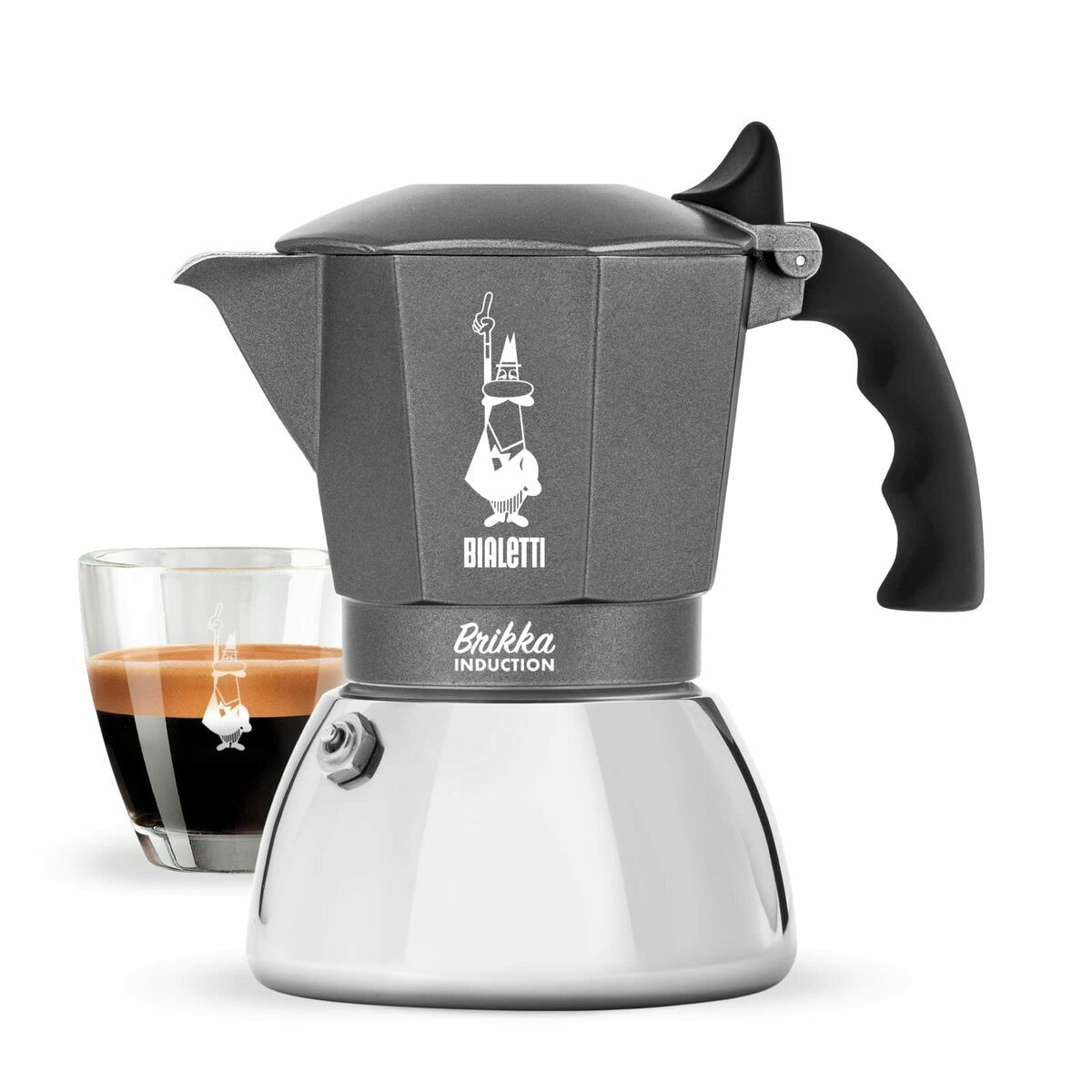 Cafetera Italiana Bialetti Brikka Plateado Aluminio
