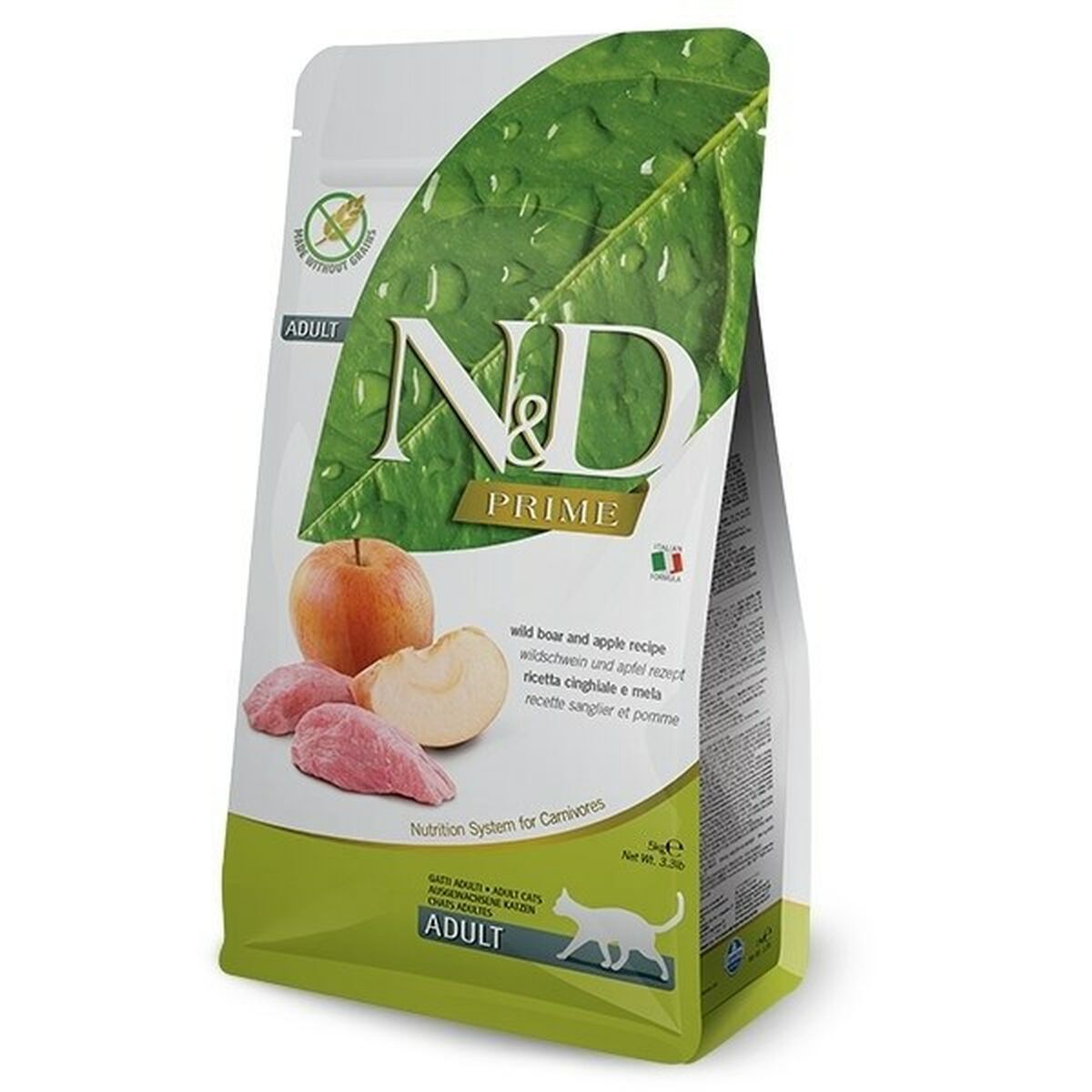 Comida para gato Farmina N&D CAT PRIME Adulto Manzana Ternera Jabalí 5 kg
