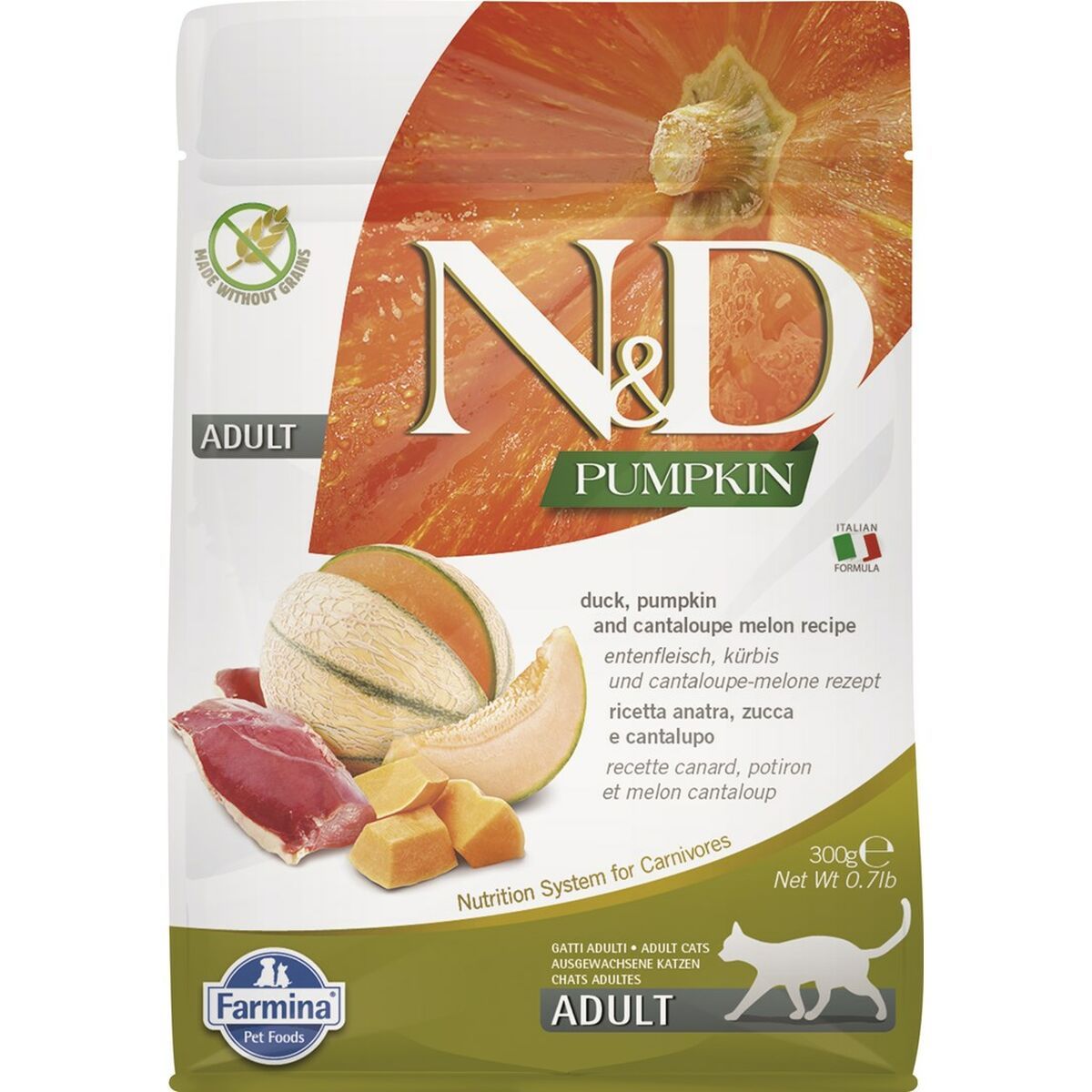 Comida para gato Farmina N&D Adulto Melón Pato Calabaza 300 g