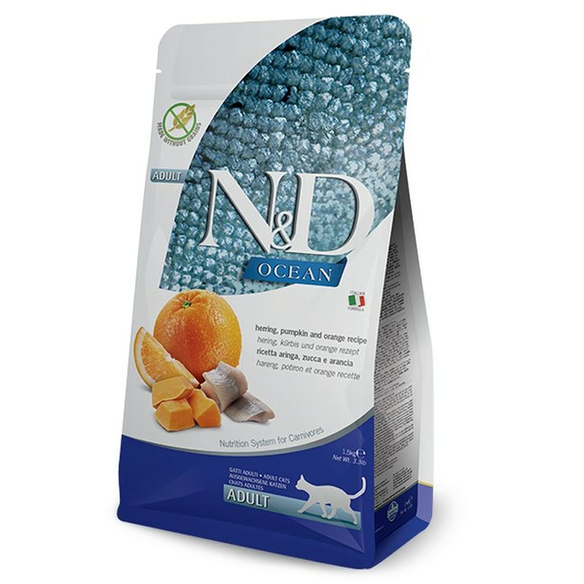 Comida para gato Farmina PND0150036 Adulto Naranja Pescado Cordero Calabaza 1,5 Kg