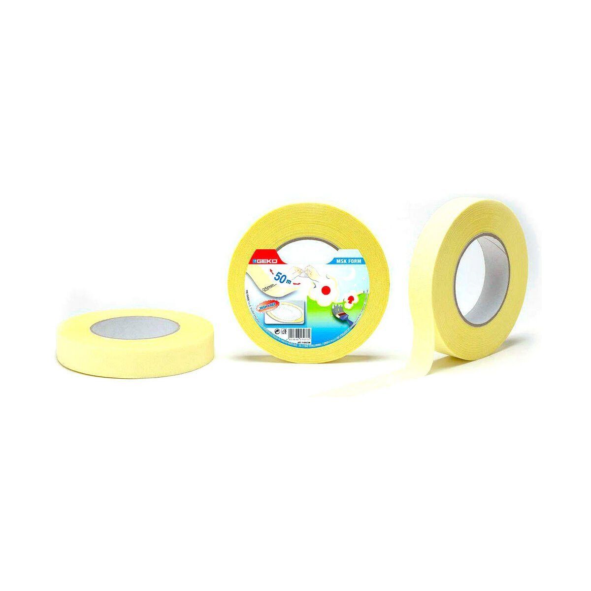 Cinta Adhesiva Geko Amarillo Papel 25 mm x 50 m