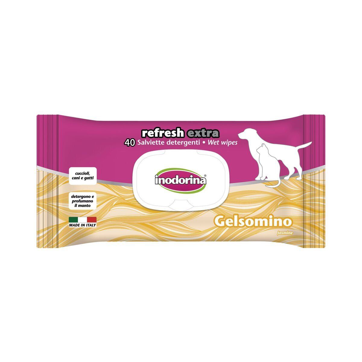 Toallitas Húmedas para Mascotas Inodorina REFRESH EXTRA Jazmín