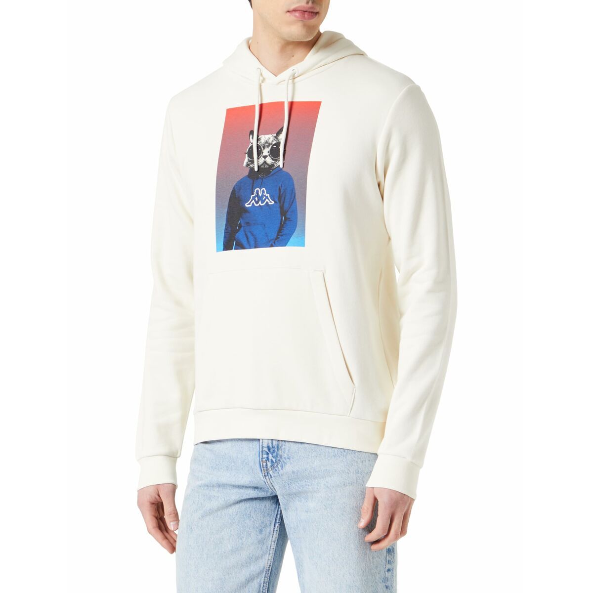 Sudadera con Capucha Hombre Kappa Blanco