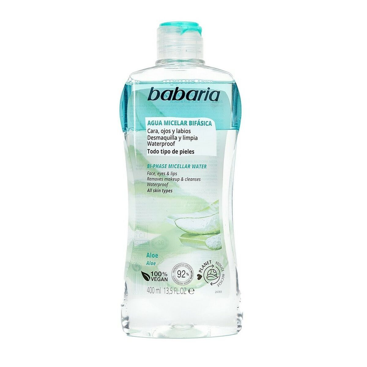 Desmaquillante Bifásico Facial Babaria Desmaquillador Bifasico 400 ml Aloe Vera Agua Micelar
