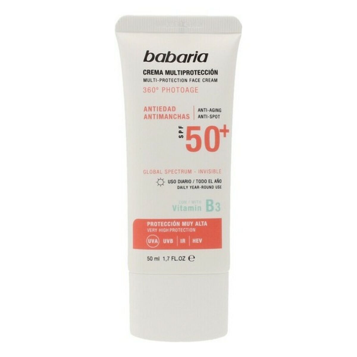 Crema Antimanchas Solares Babaria Solar Multiproteccion Spf 50+ 50 ml