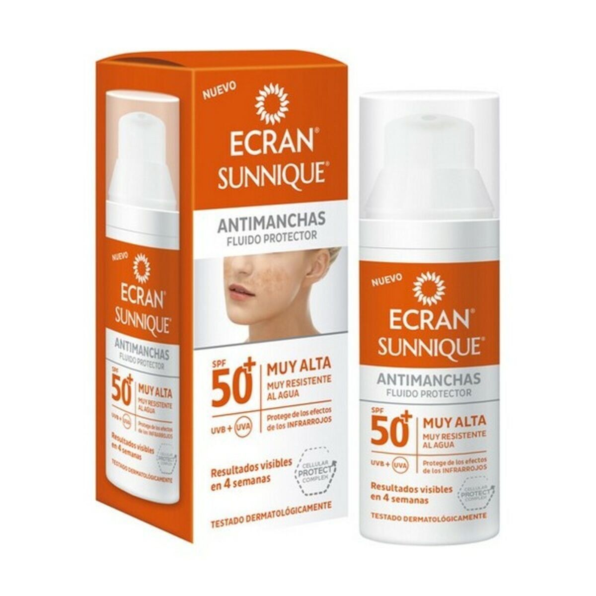 Fluido Solar Antimanchas Ecran 484016 Spf 50 Spf 50+ 50 ml