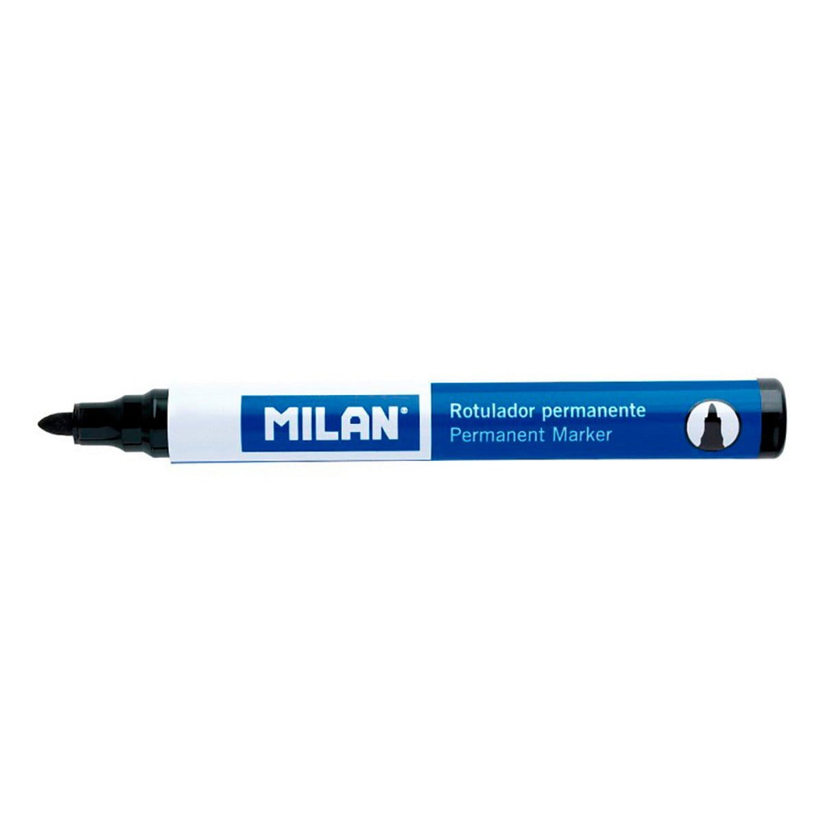 Rotulador permanente Milan Negro Ø 4 mm Punta redonda (12 Unidades)