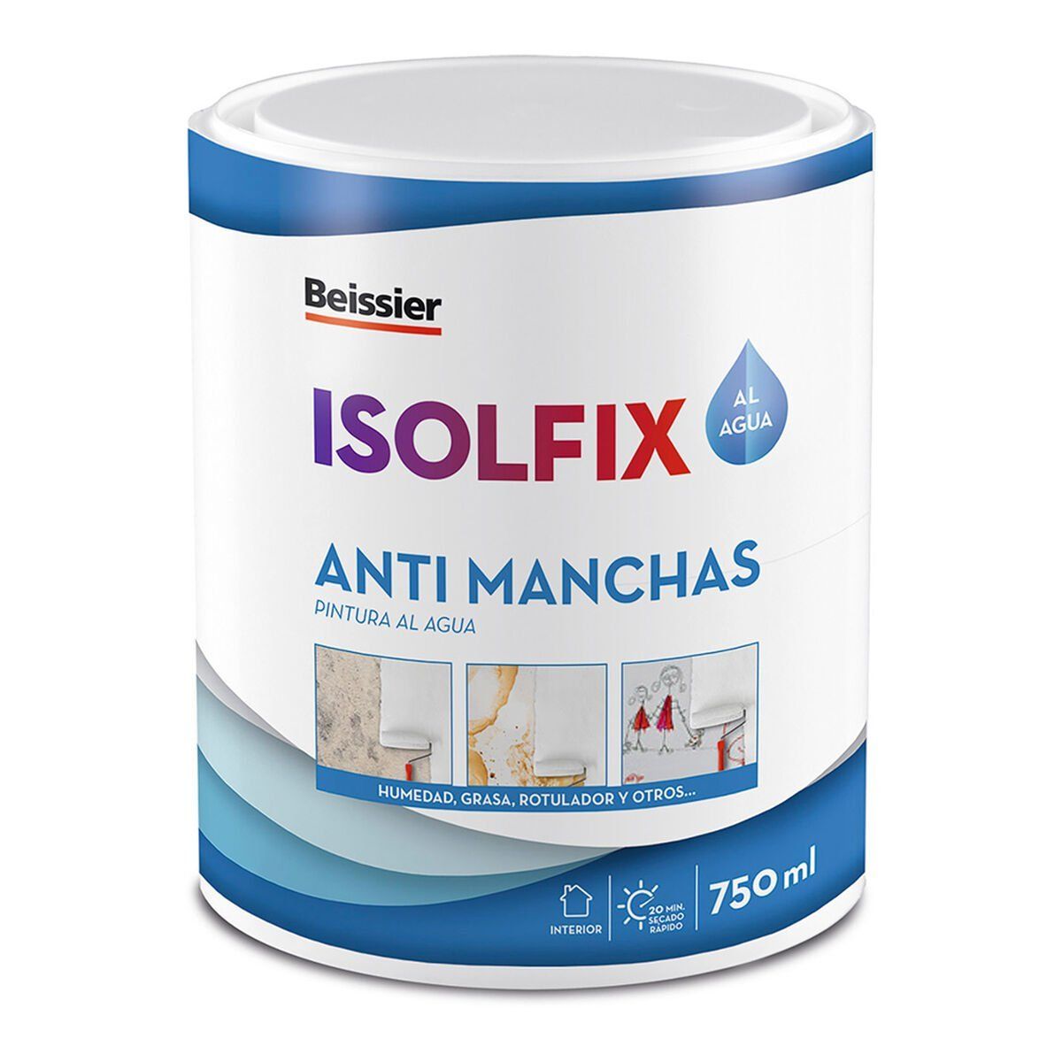 Pintura acrílica Beissier 70249-012 Isolfix Blanco 750 ml Antimanchas
