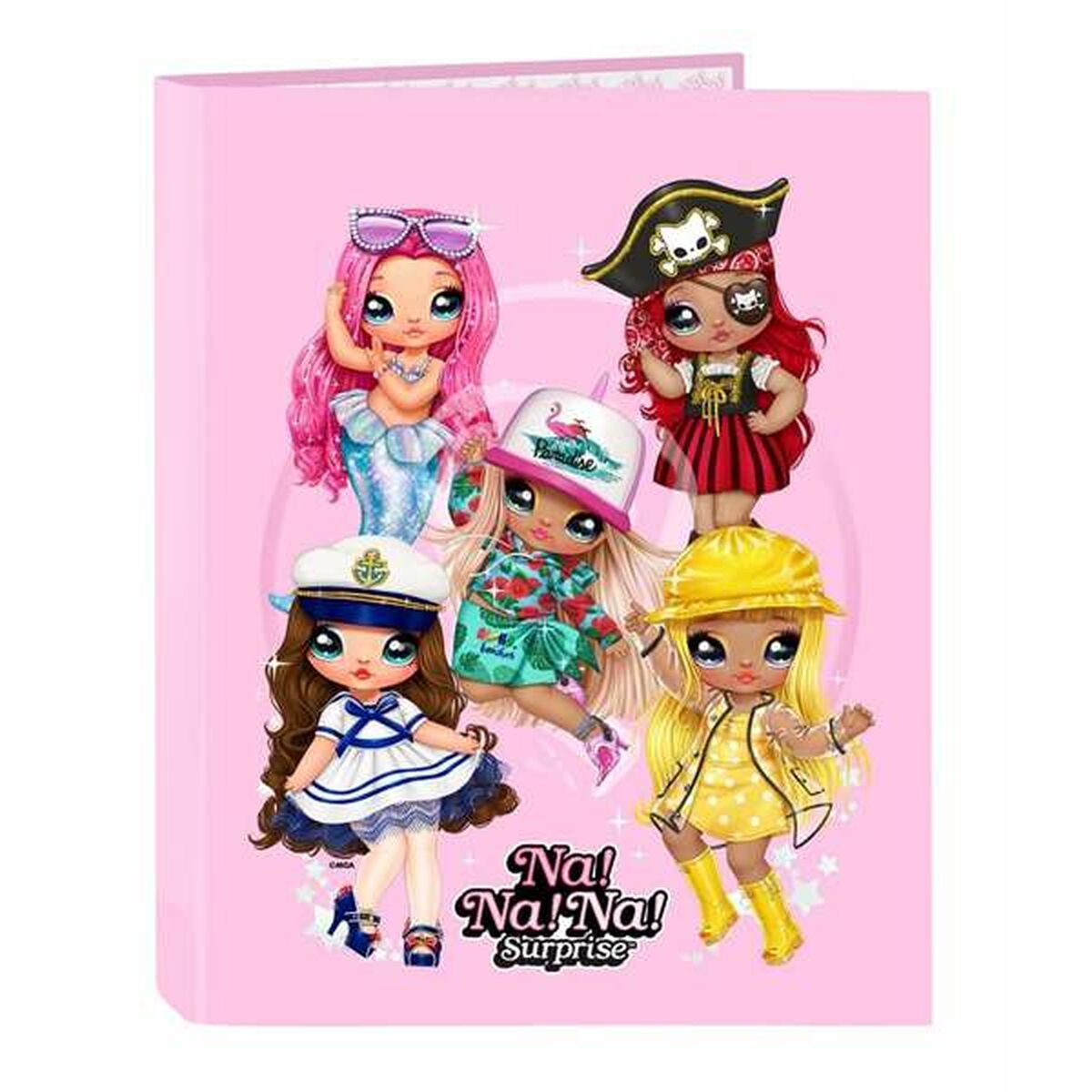 Carpeta de anillas Sparkle Na! Na! Na! Rosa claro 26,5 x 33 x 4 cm