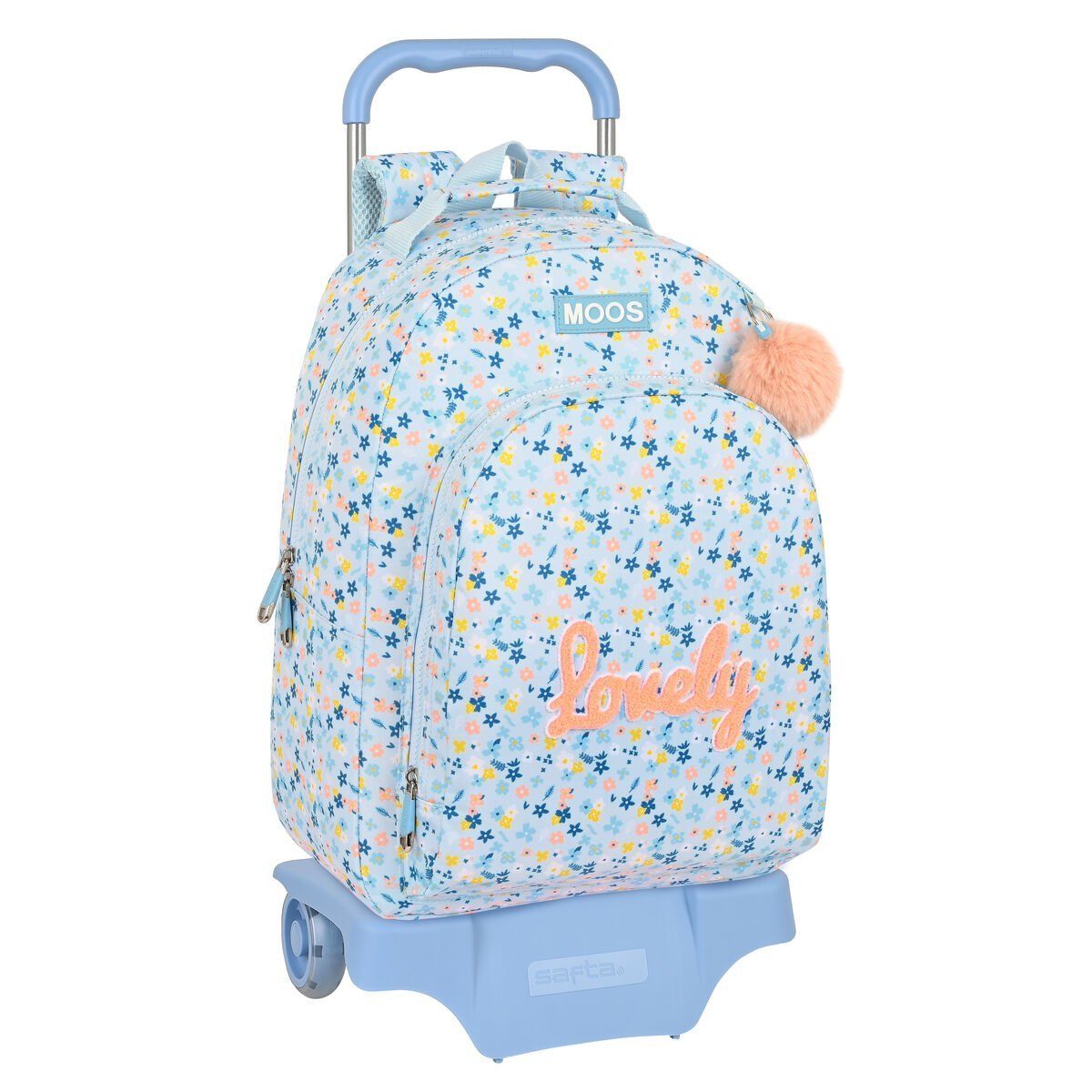 Mochila Escolar con Ruedas Moos Lovely Azul 32 x 42 x 15 cm