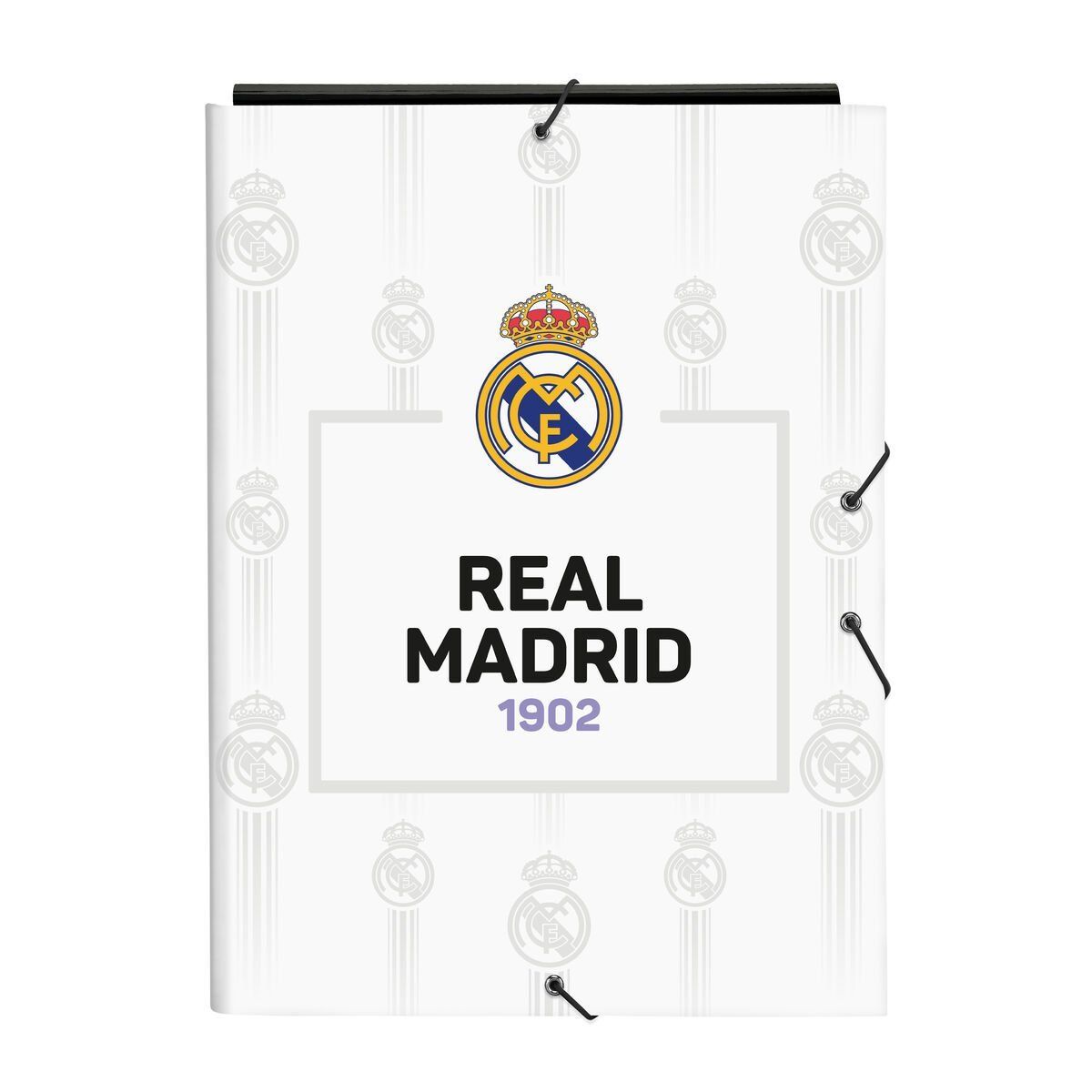 Carpeta Real Madrid C.F. Negro Blanco A4 (26 x 33.5 x 2.5 cm)