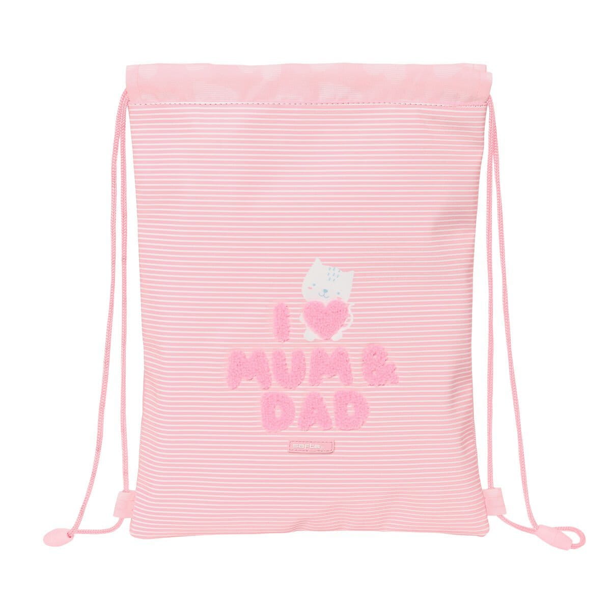 Bolsa Mochila con Cuerdas Safta Love Rosa (26 x 34 x 1 cm)