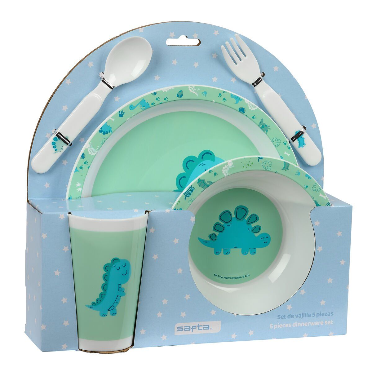 Set de vajilla infantil Safta Dino Poliéster PVC