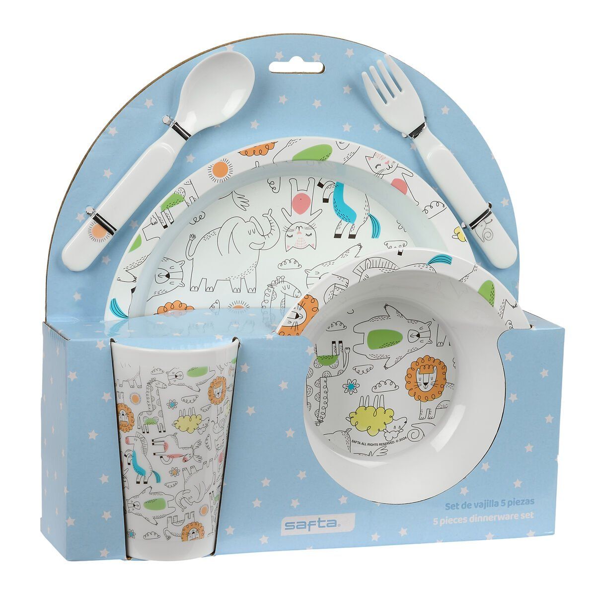 Set de vajilla infantil Safta Zoo Poliéster PVC