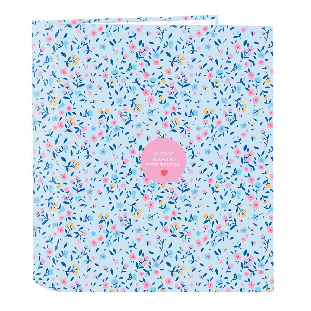 Carpeta de anillas Vicky Martín Berrocal Paraíso Azul Rosa A4 27 x 33 x 6 cm