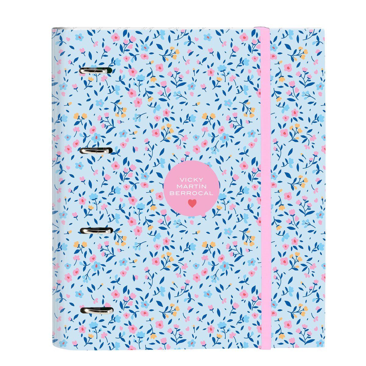 Carpeta de anillas Vicky Martín Berrocal Paraíso Azul Rosa 27 x 32 x 3.5 cm