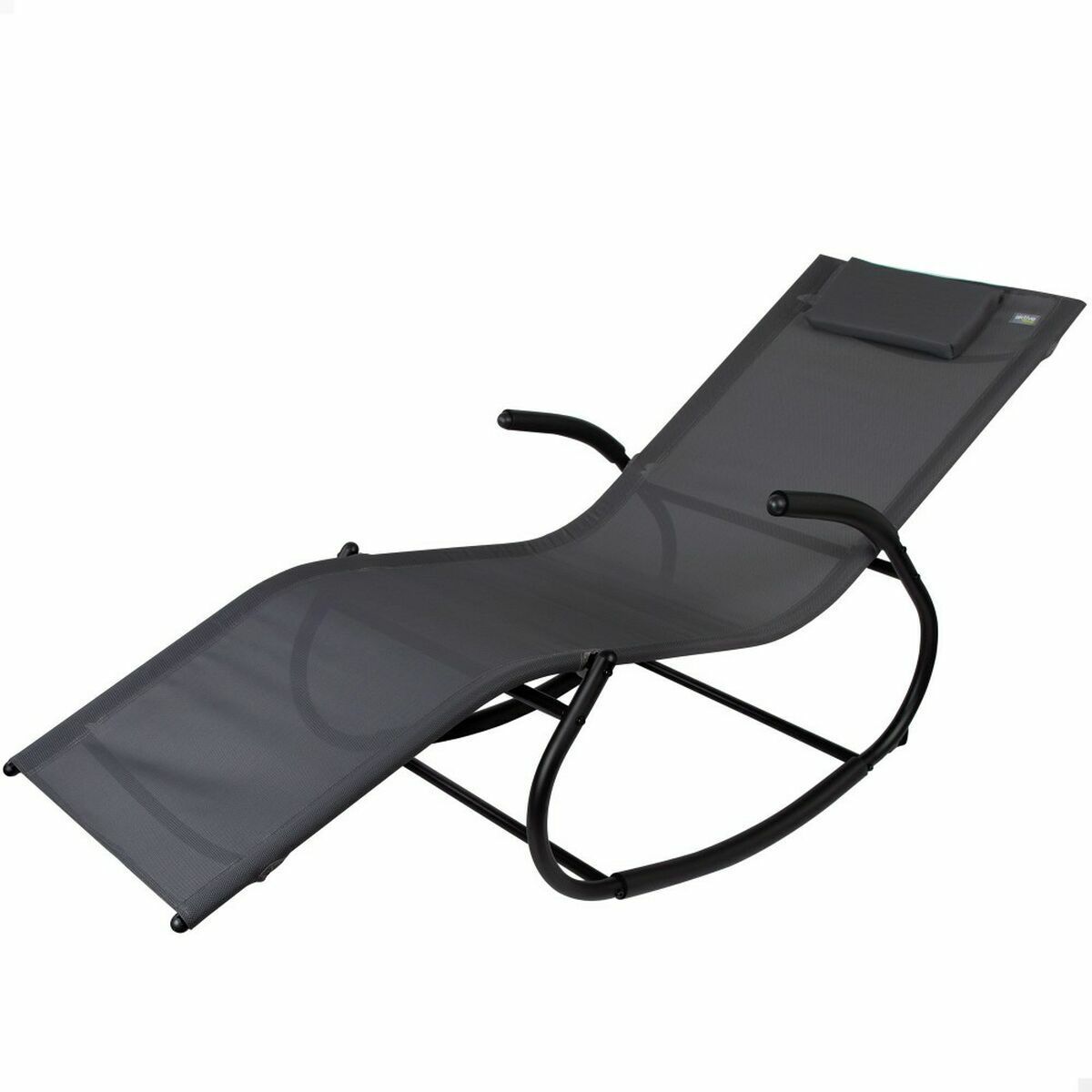 Tumbona Aktive Negro Acero textileno 172 x 53 x 75 cm