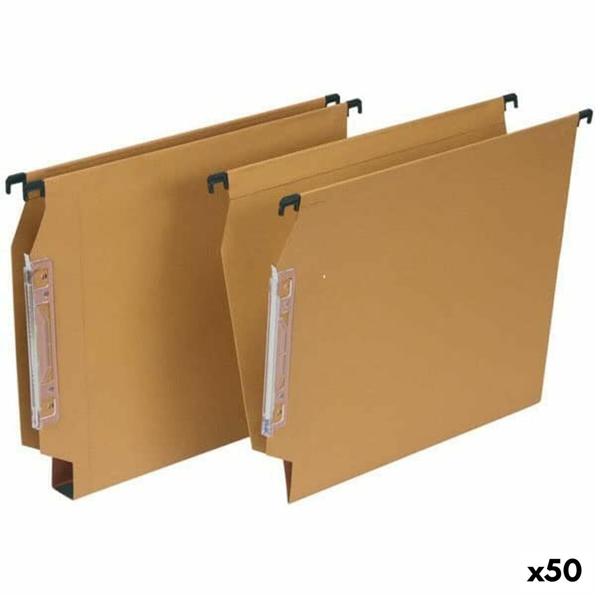 Carpeta Colgante Grafoplas Marrón Folio Visor Transparente