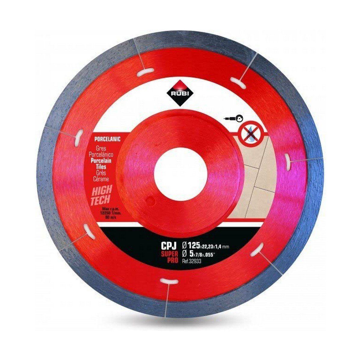 Disco de corte diamantado Rubi superpro r32933 125 mm