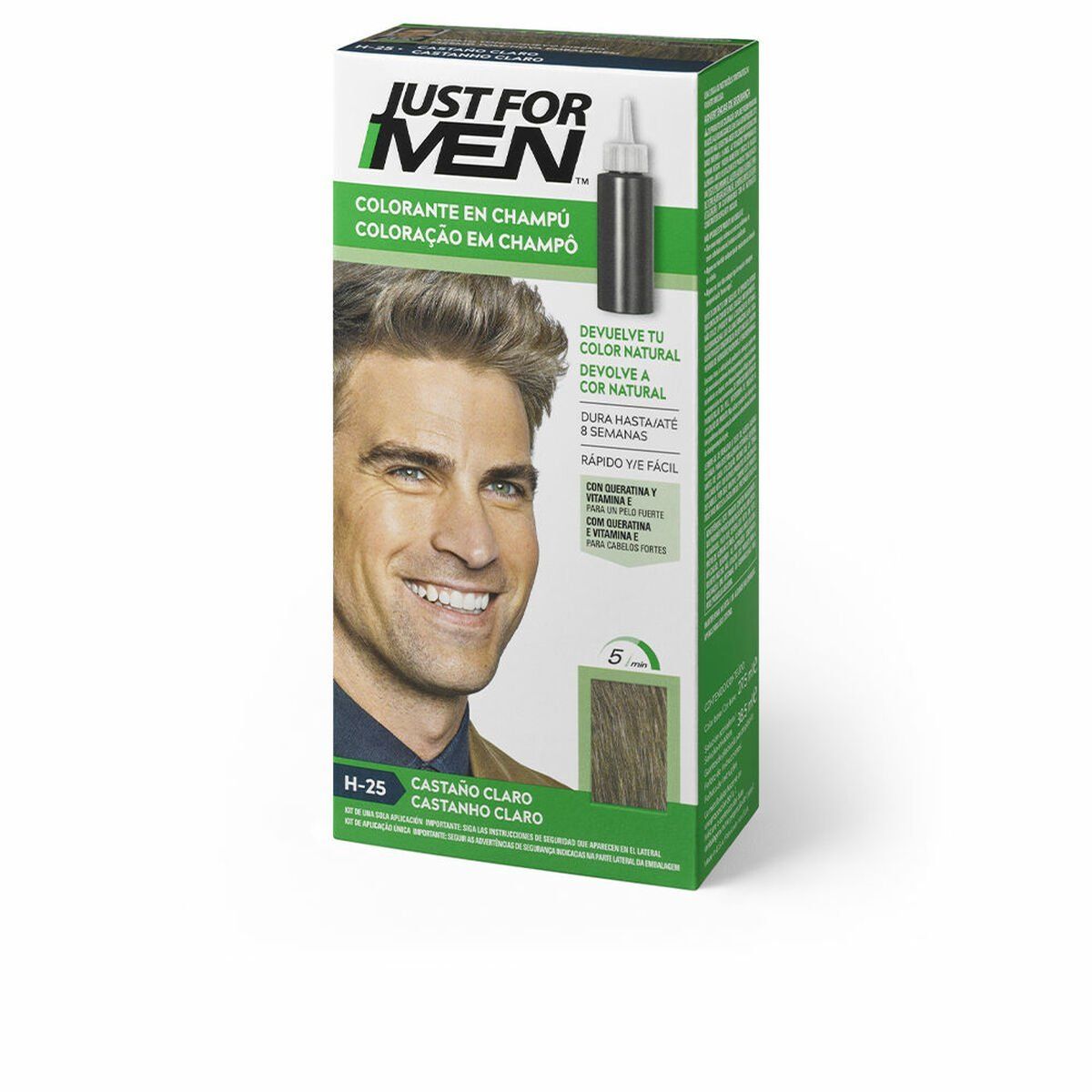 Colorante en Champú Just For Men Colorante Castaño Claro 30 ml