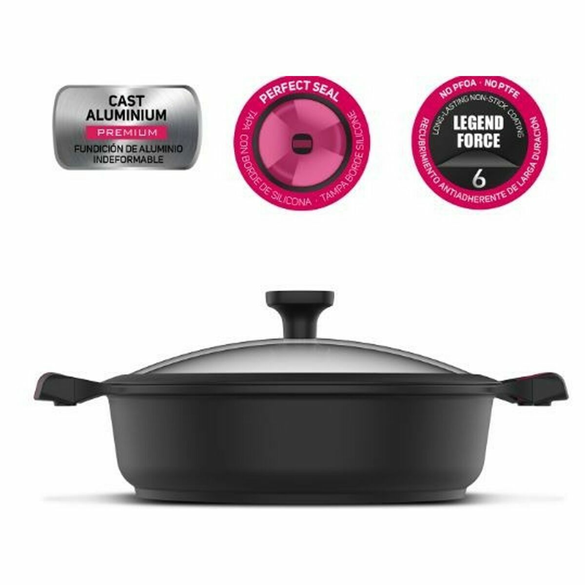 Cacerola Con Tapa Taurus 980929000 Negro Ø 28 cm 4 L