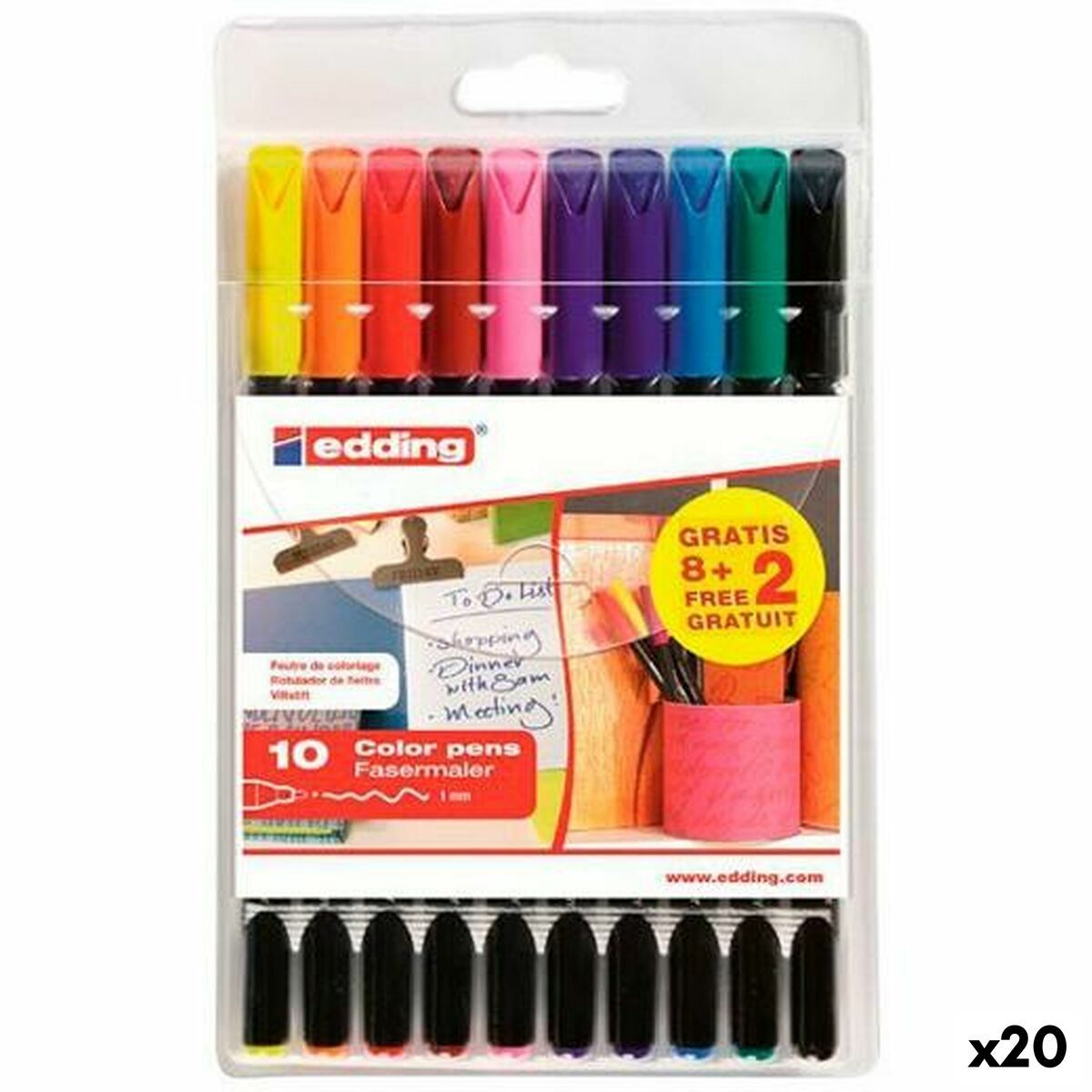 Set de Rotuladores Edding 1200 Estuche (20 Unidades)