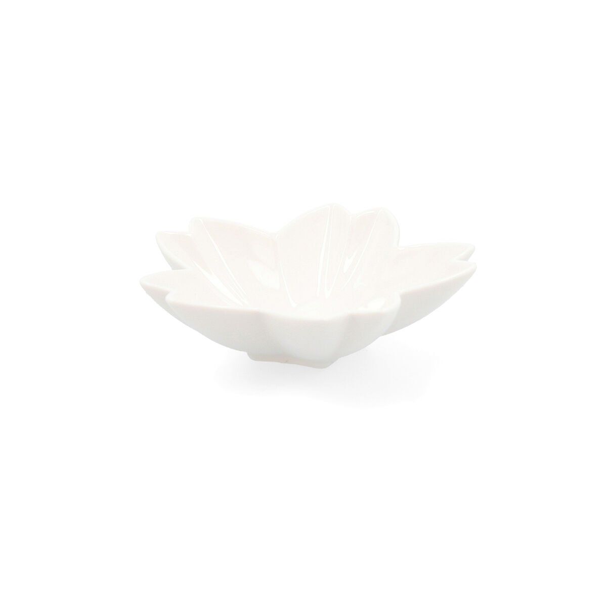 Bandeja de Aperitivos Quid Select Blanco Cerámica Flor (6 Unidades) (Pack 6x)