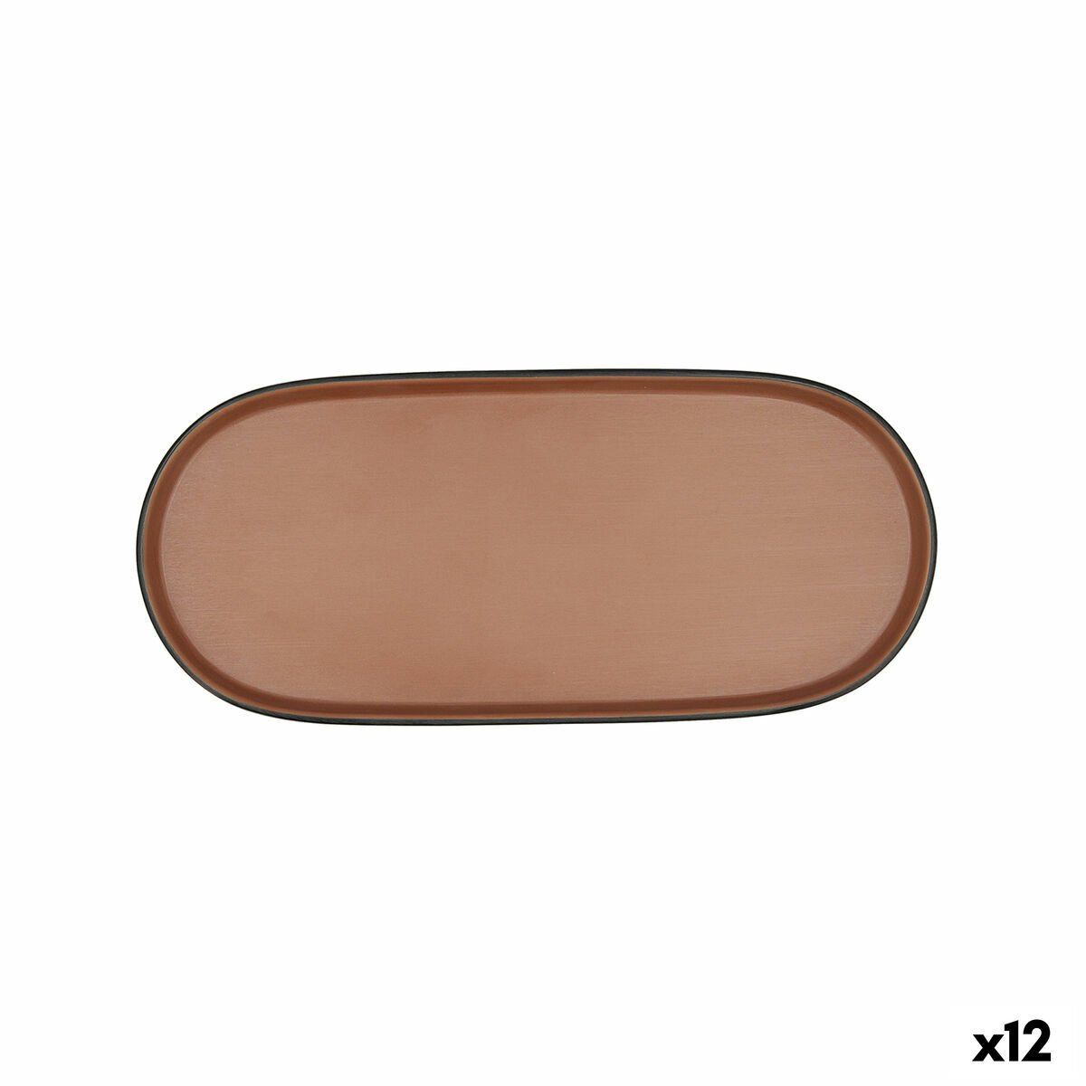 Bandeja de Aperitivos Bidasoa Gio Marrón Plástico 28 x 12 cm (12 Unidades)