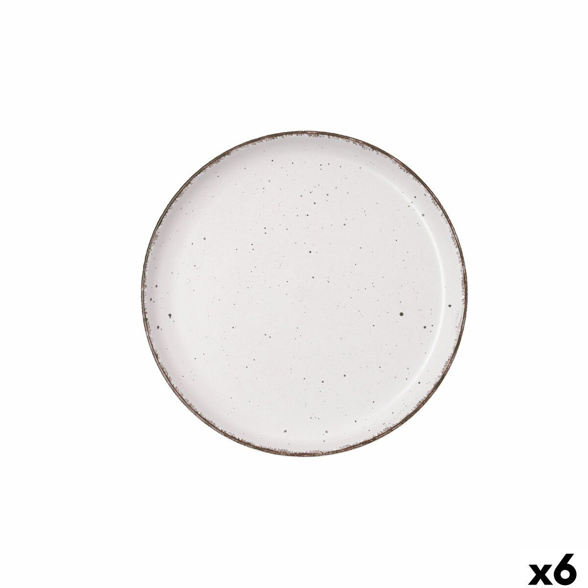 Plato de Postre Quid Duna Beige Cerámica 20 x 2,5 cm (6 Unidades)