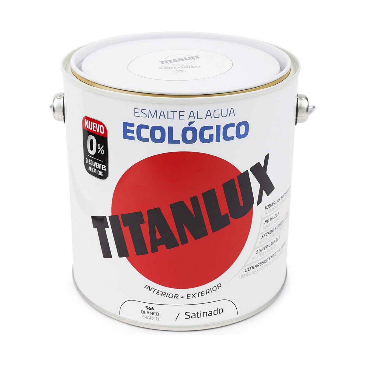 Esmalte acrílico Titanlux 01t056625 Esmalte base Esmalte acrílico Blanco 2,5 L Al agua