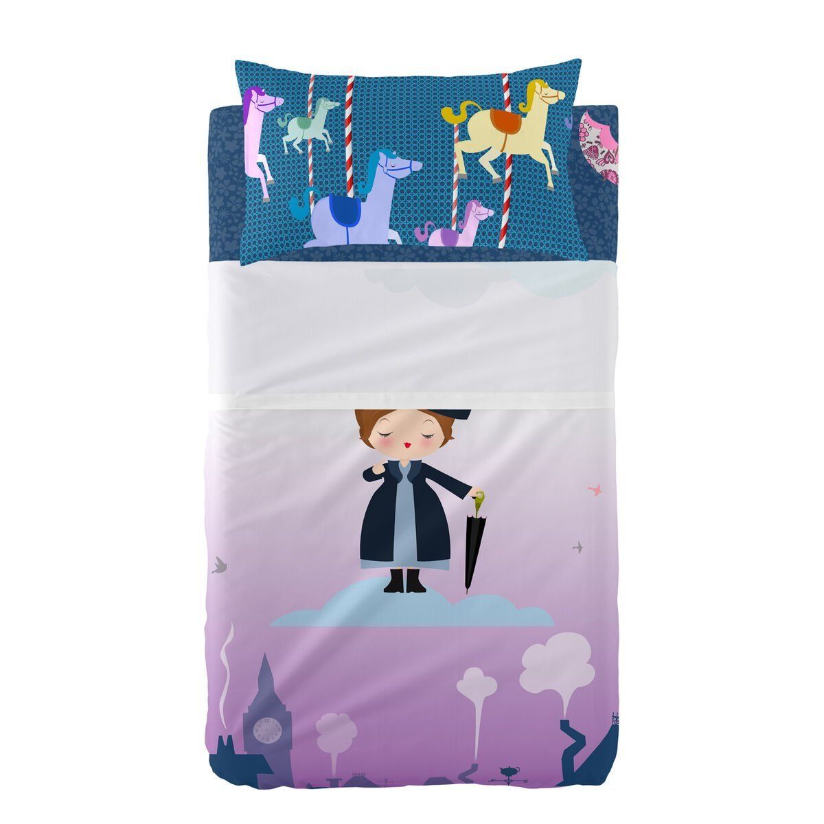 Juego de Sábanas para Cuna HappyFriday Mr Fox Nanny Multicolor