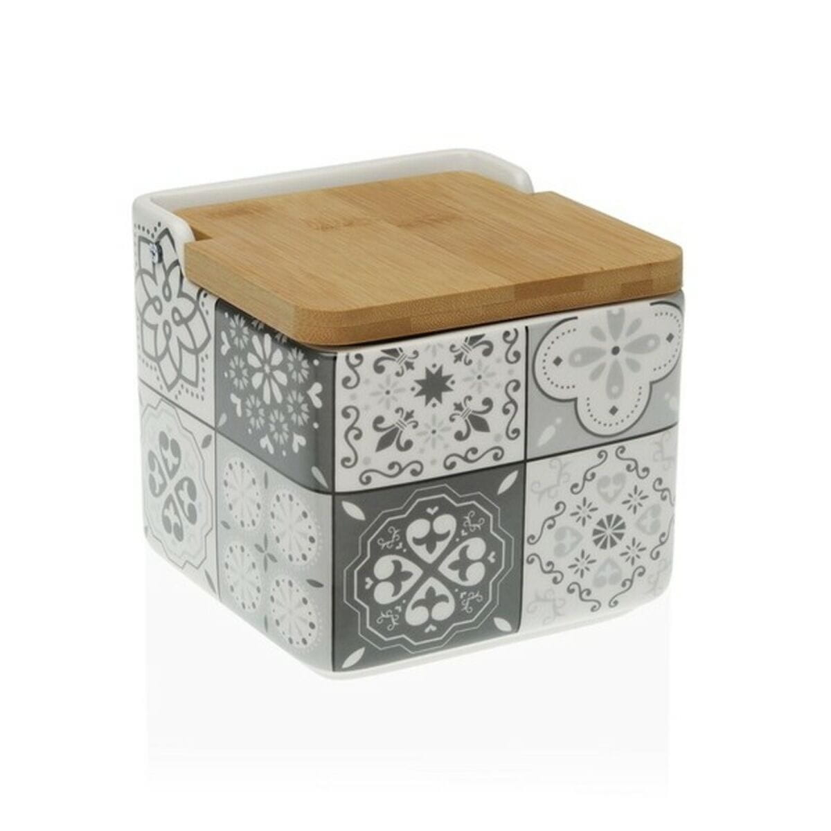 Salero con Tapa Mosai Cerámica (8,1 x 12,2 x 12,3 cm) (12,2 x 11,5 x 12,2 cm)