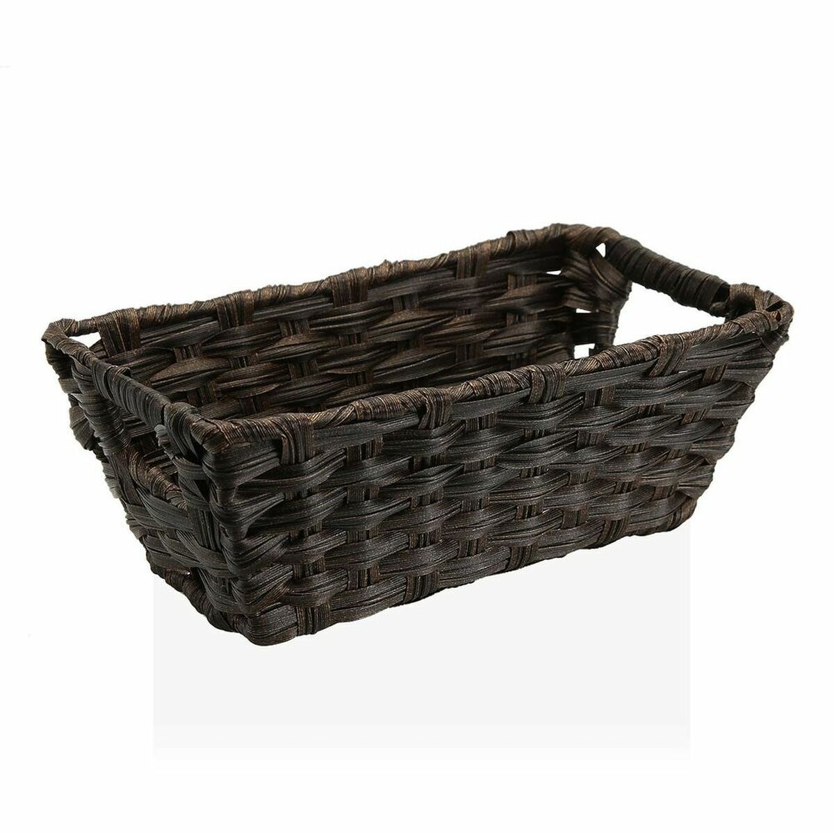 Cesta Multiusos Versa 17 x 11,5 x 29 cm Con asas Marrón oscuro