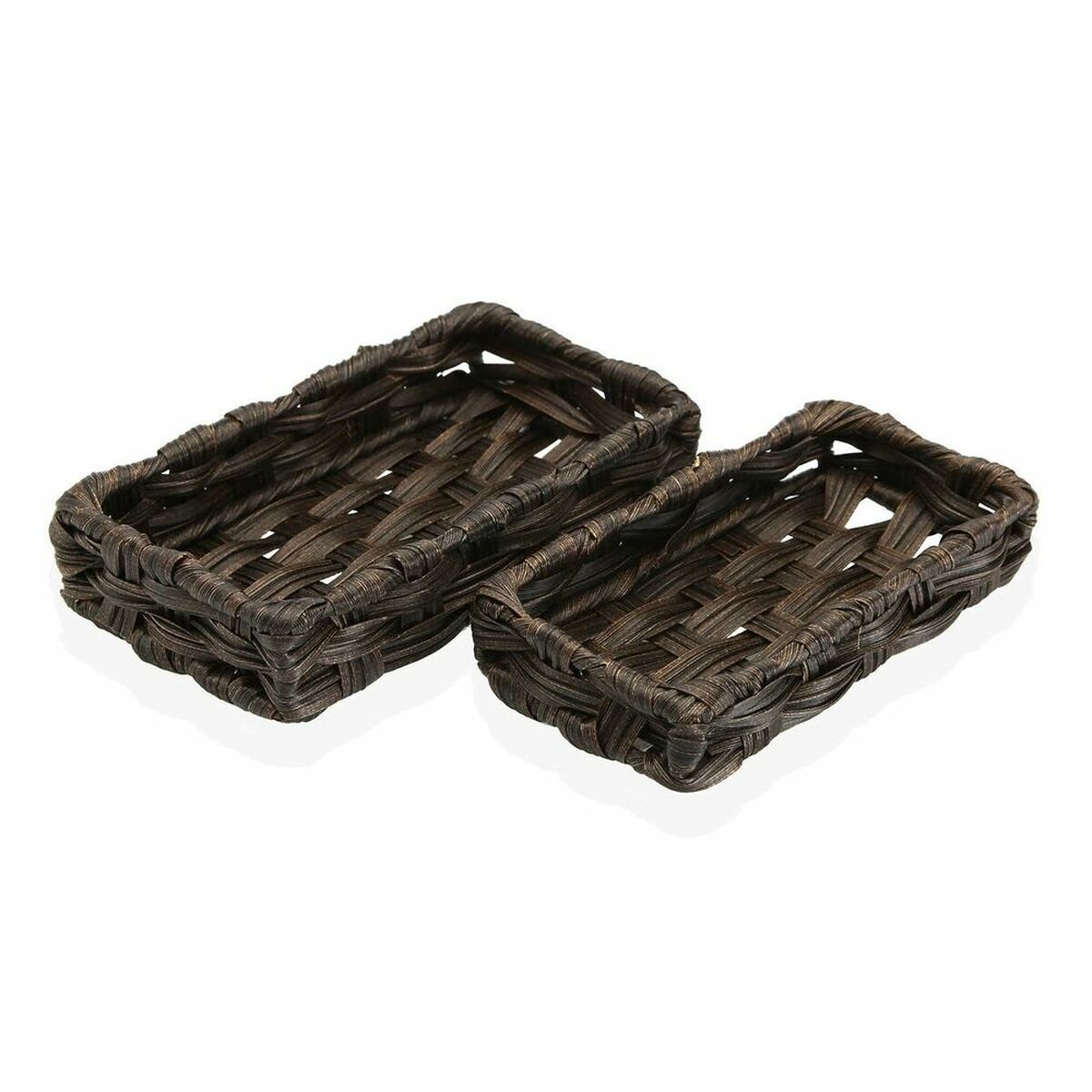 Juego de Cestas Versa 11 x 4 x 20 cm Marrón oscuro 2 Unidades