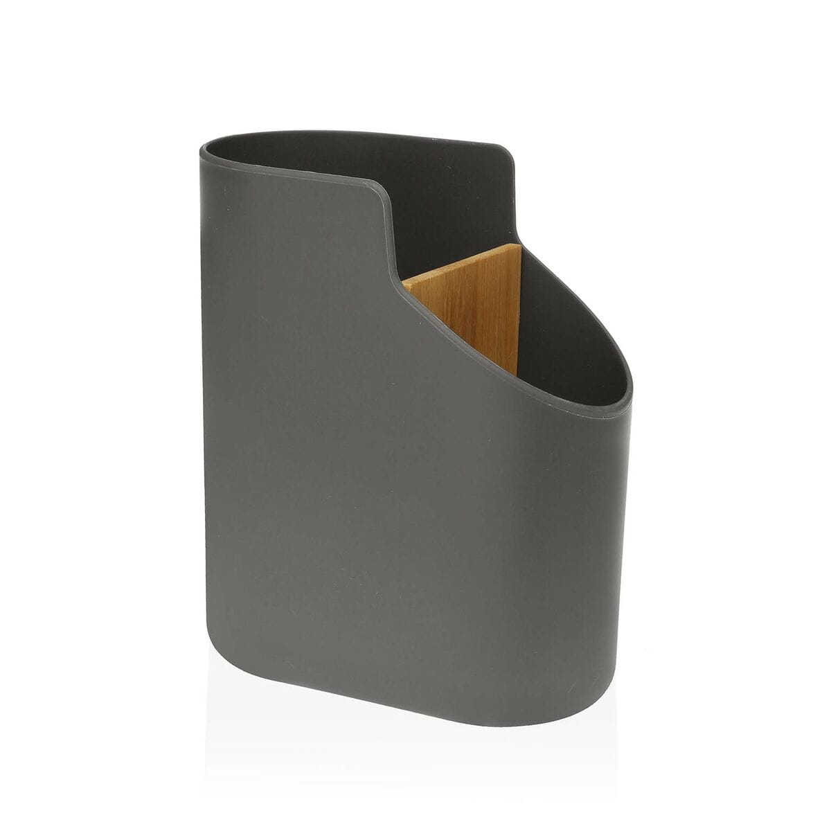 Bote para Utensilios de Cocina Versa Bambú ABS 8,5 x 17,6 x 15 cm Gris