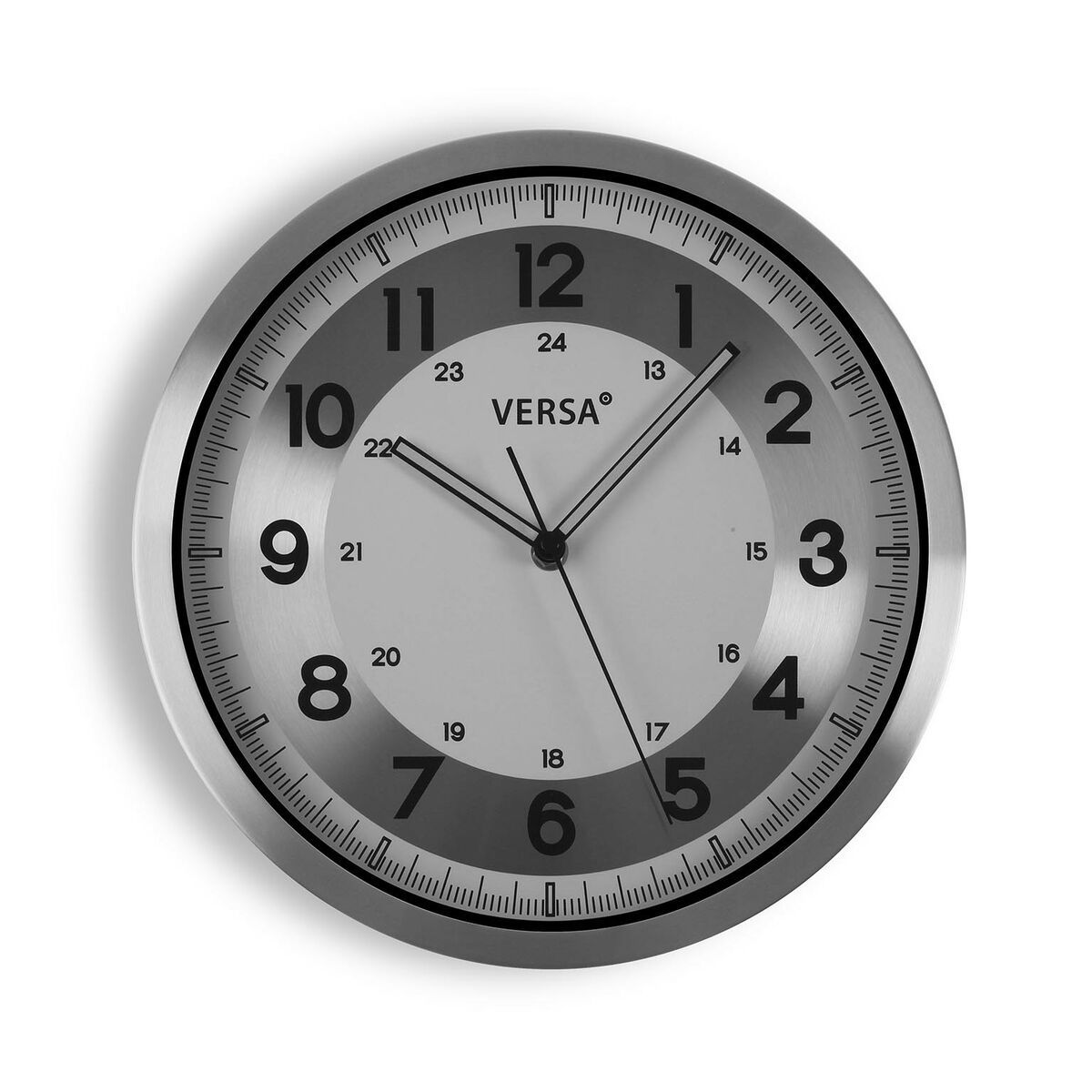 Reloj de Pared Versa Plateado Metal Aluminio Cuarzo 4,1 x 30,5 x 30,5 cm